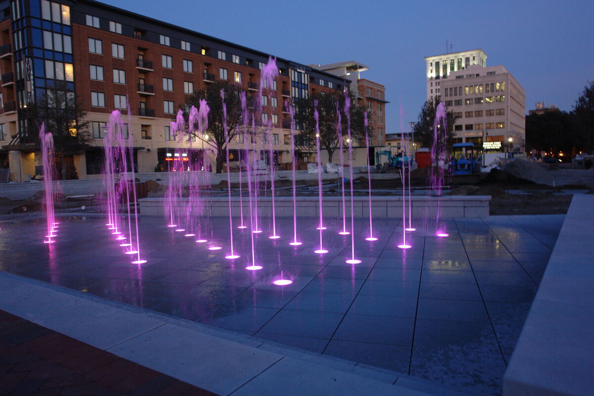 Ellis Square fountain in downtown Savannah, Georgia