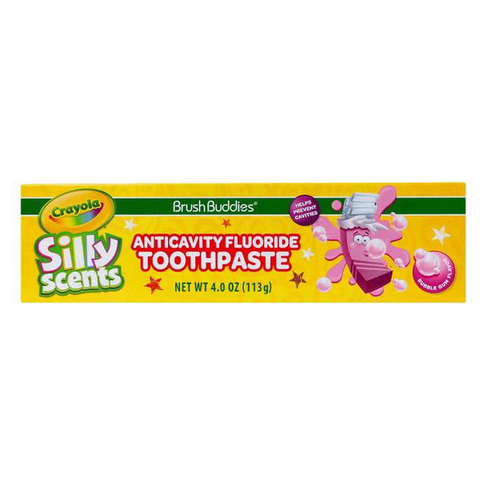 Brush Buddies Crayola Silly Scents bubble gum anticavity fluoride toothpaste, 4 ounces